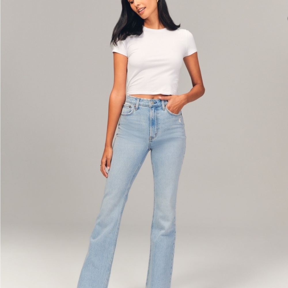Women's Light Blue Jeans Abercrombie and Fitch